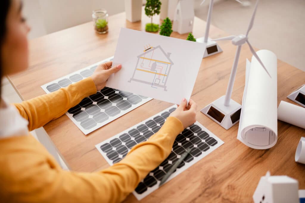 Energía solar para vivienda de arquitectura sostenible