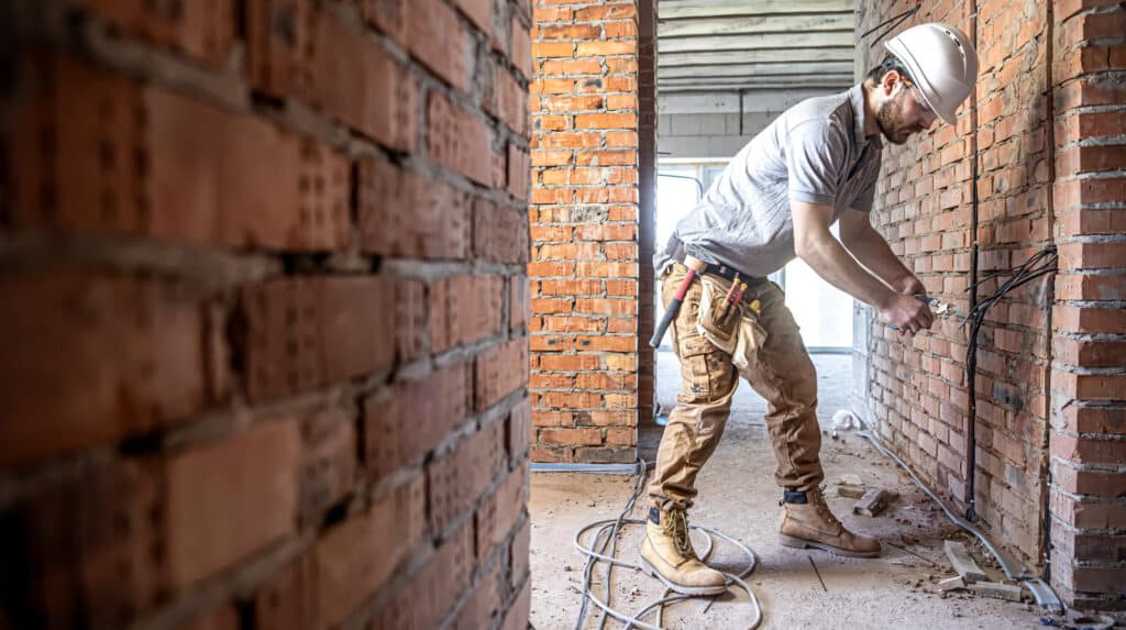 Construyendo paredes de una casa